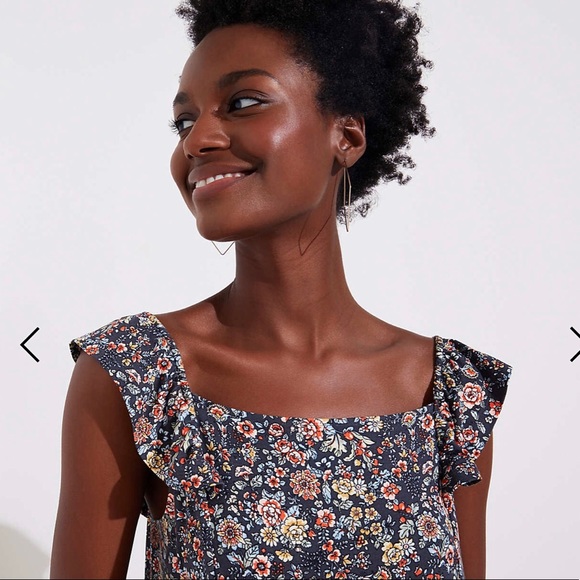 🆕 LOFT ROSE GARDEN FLUTTER SWING DRESS XL - Picture 2 of 6